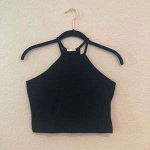 Wet Seal Black Halter Crop Top